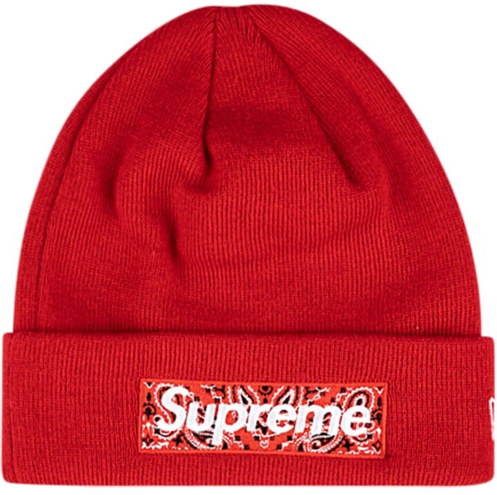 Supreme x New Era logo beanie - ShopStyle Hats