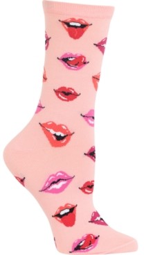 Hot Sox Women's Lips Crew Fashion Socks