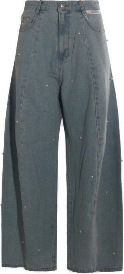 Kimhekim Embellished Wide-Leg Jeans