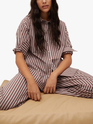 MANGO Striped Cotton Blend Shirt