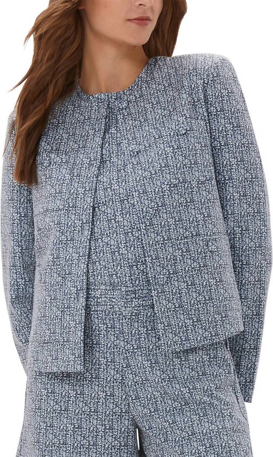 Ecru Round Neck Jacket In Fresh