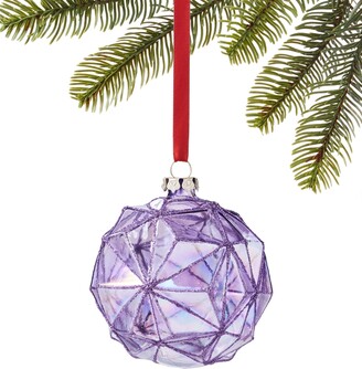 Holiday Lane Royal Holiday Molded Glass Diamond Ball Ornament, Created for Macy's