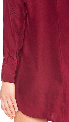 David Lerner Silk Lattice Shirt Dress