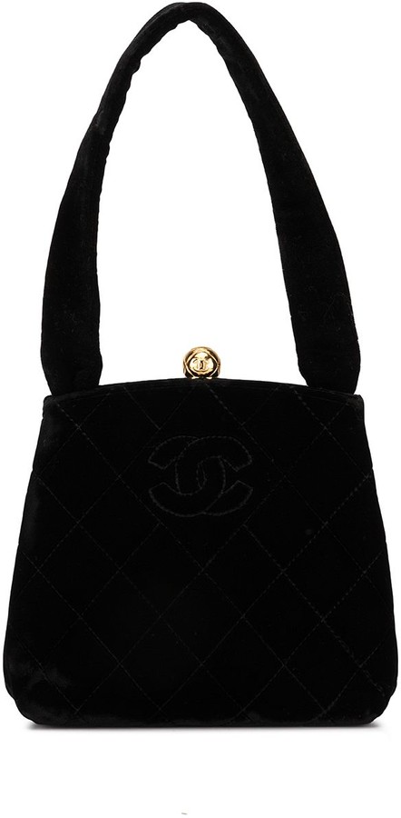 Chanel Pre Owned 1995 Diamond Quilted Velvet Tote Bag - ShopStyle