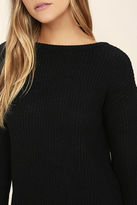 Thumbnail for your product : Lulus Bringing Sexy Back Black Backless Sweater Dress