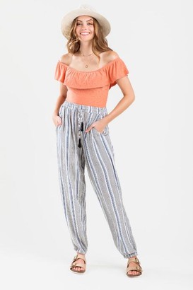 striped cotton palazzo pants