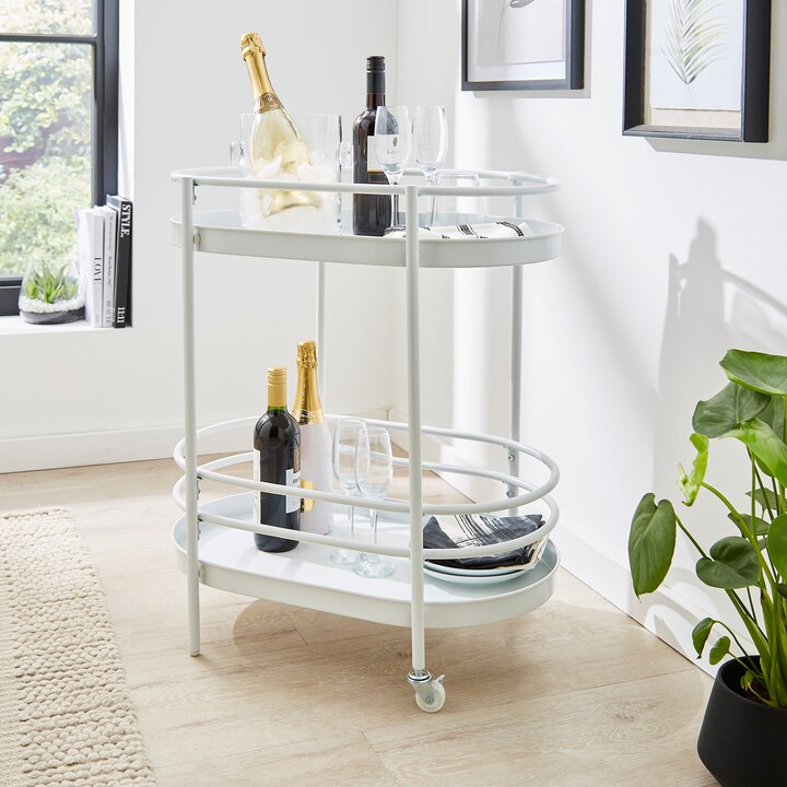 Dunelm Elements Freja Drinks Trolley White ShopStyle Buffets & Sideboards