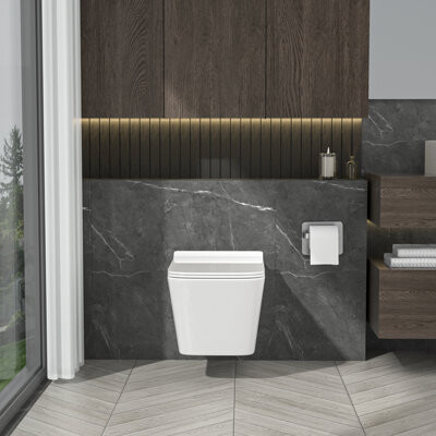 Sarlai GPF Elongated Wall Mounted Wall Hung Toilets (Seat Included)