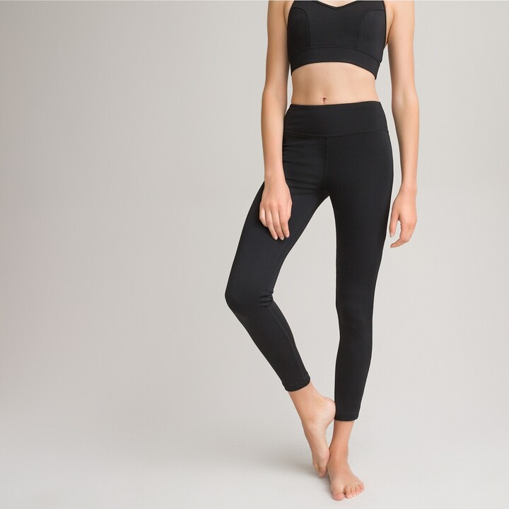 High waist stirrup leggings, length 25.5 black La Redoute Collections
