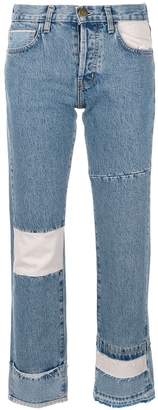 Current/Elliott cropped patchwork jeans