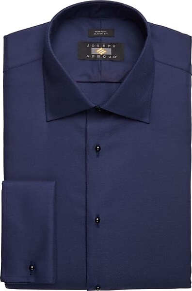 Joseph Abboud Big \u0026 Tall Men's Classic Fit French Cuff Tuxedo Formal Shirt  Navy Solid - ShopStyle
