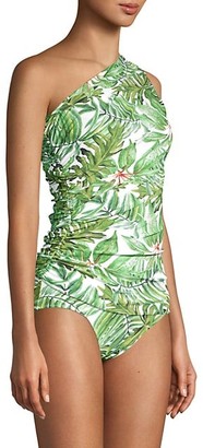 Chiara Boni La Petite Robe Onnys Palm Leaf-Print Swimsuit Top