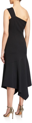 Shoshanna Eonia One-Shoulder Jet Midnight Stretch Crepe Gown