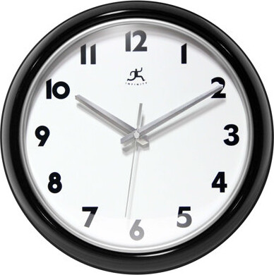 Infinity Instruments Modern Contemporary Round Plastic Wall Clock 12 Inches