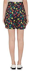 Thom Browne WOMEN'S FLORAL COTTON SHORTS-NAVY SIZE 3