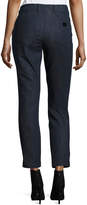 Thumbnail for your product : Escada J477 Slim Ankle Jeans with Faux-Leather Stripe