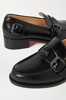 Thumbnail for your product : Christian Louboutin Monmoc 40 Logo-embellished Buckled Leather Loafers - Black