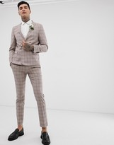 Thumbnail for your product : Twisted Tailor super skinny double breasted suit jacket in mini check