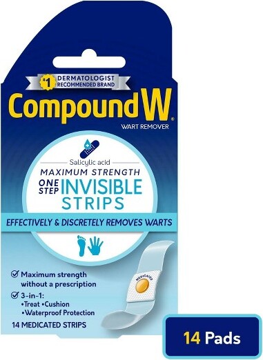 Compound W Maximum Strength One Step Invisible Wart Remover Strips - 14 ct  - ShopStyle Skin Care