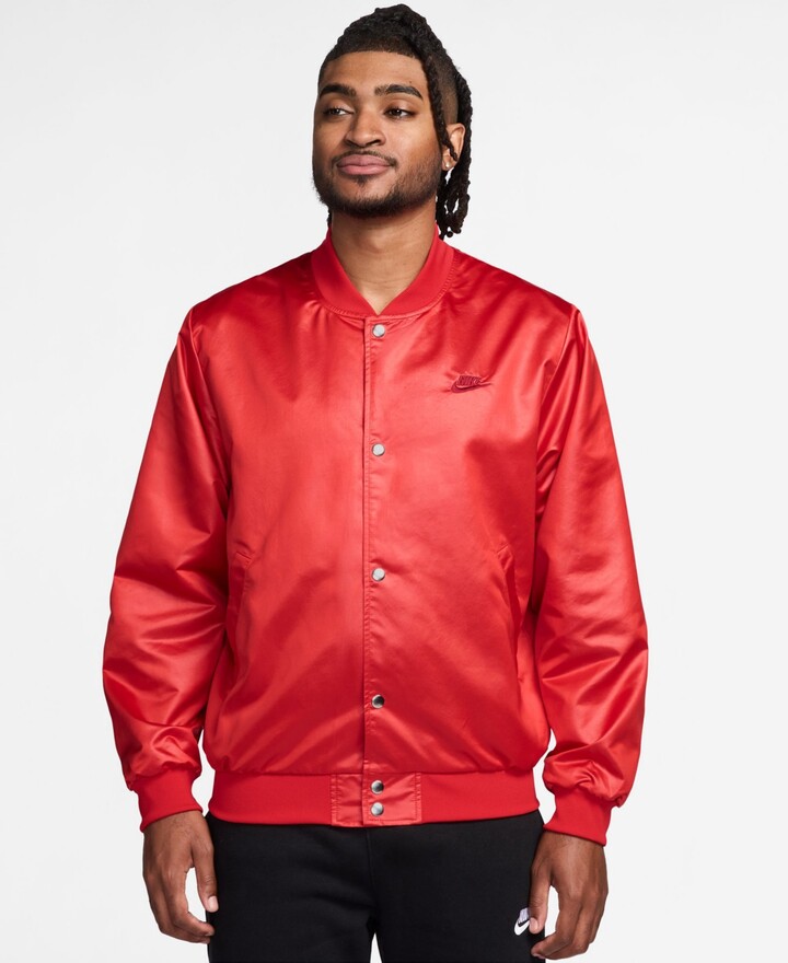 Nike Men's Sportswear Club Snap-Front Varsity Jacket - Black/Anthracite
