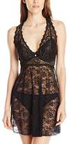 Thumbnail for your product : Cinema Etoile Women's Olivia Soft Halter Babydoll with Metallic Lace Cups