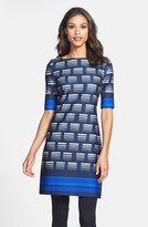 Thumbnail for your product : Eliza J Print Ponte Knit Shift Dress (Online Only)
