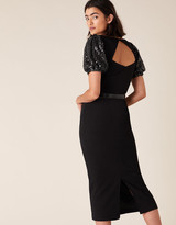 Thumbnail for your product : Monsoon Brianna Sequin Sleeve Jersey Midi Dress Black
