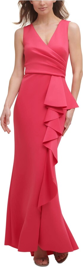 Jessica Howard Women's Mixed-Media Ruched-Waist Gown ShopStyle