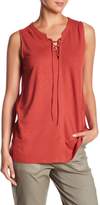Thumbnail for your product : NYDJ Lace-Up Linen Blend Summer Tank Top