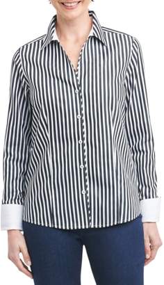 Foxcroft Lauren Sateen Stripe Shirt