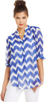 Thumbnail for your product : Amy Byer BCX Juniors' Printed Sheer Top