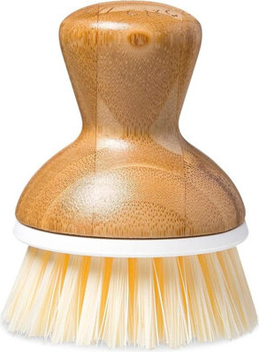 HHA Bubble Up - Bamboo Dish Brush – Ergonomic Palm Scrubber With Handle For Kitchen Cleaning, White, Pack Of 1