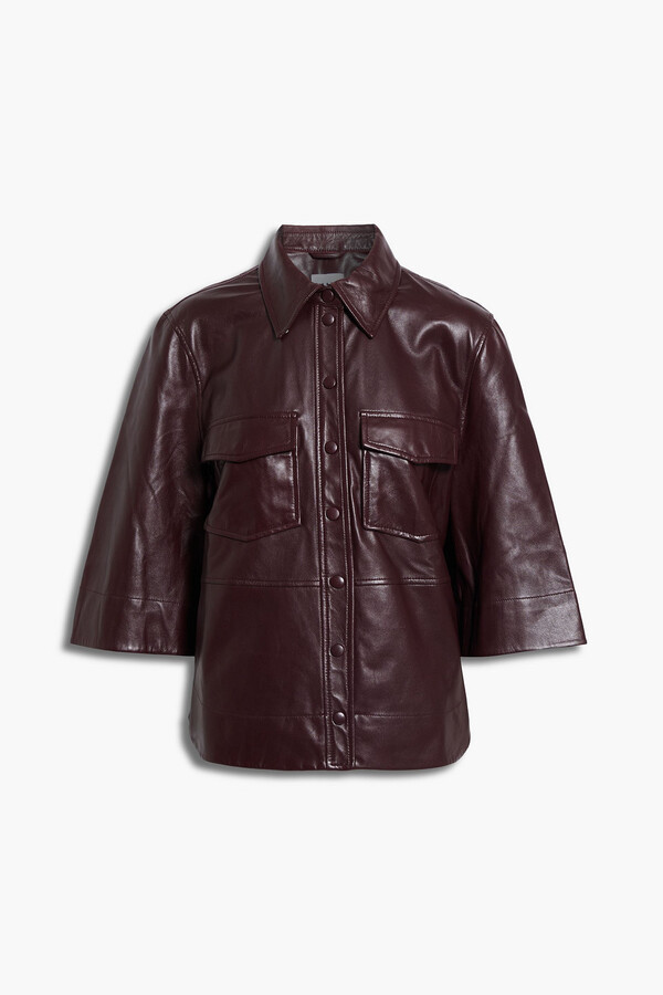 Ganni Leather Shirt - ShopStyle