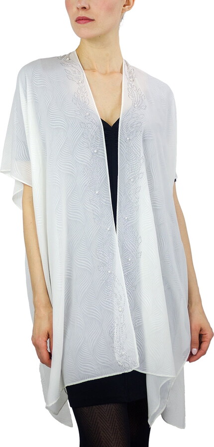 AW ITEMS Wavy Kimono W/Pearls & Std Leaf Bd