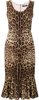 Dolce & Gabbana leopard print peplum dress