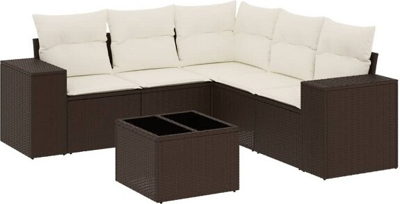 VidaXL vidaXLGardenSofaSetBrownPErattanMediumModularGardenSofaSet