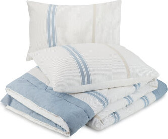 Laurel and Mayfair Mason Twill Stripe Cotton 3 Piece Comforter Set