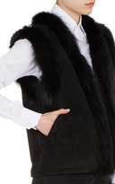 Thumbnail for your product : Saint Laurent Shearling-Trim Suede Vest