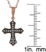 Thumbnail for your product : 1/5 CT. T.W. Round Cut Cubic Zirconia Pave Set Cross Pendant Necklace in Sterling Silver - Multicolored