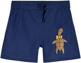 Thumbnail for your product : Mini Rodini Navy Turtle Swim Shorts