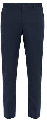 Dolce & Gabbana Side Stripe Tailored Cotton Blend Trousers - Mens - Blue