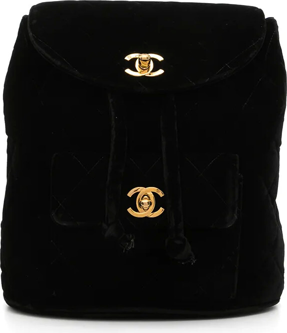 chanel gold backpack