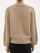Thumbnail for your product : Stella McCartney V-neck Ribbed Cashmere-blend Cardigan - Grey