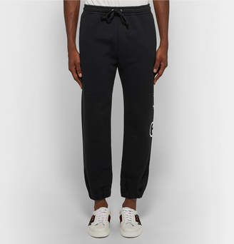 Gucci Tapered Logo-Print Loopback Cotton-Jersey Sweatpants