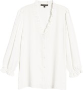 Thumbnail for your product : Gibson Ruffle Neck Blouse
