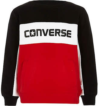 River Island Boys Converse red colour block sweatshirt