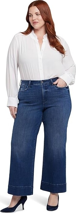 NYDJ Plus Size Teresa Wide Leg Ankle in Moonlight Women's Jeans Moonlight : 18W 29, Cotton/Denim/Elastane