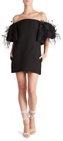 Thumbnail for your product : Valentino Off-The-Shoulder Ostrich Feather Wool & Silk Cocktail Dress