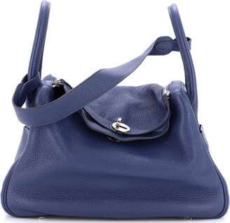 Hermès - Authenticated Lindy Handbag - Leather Blue Plain for Women, Never Worn