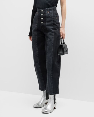 MM6 MAISON MARGIELA Paneled Wide Tapered Ankle Jeans